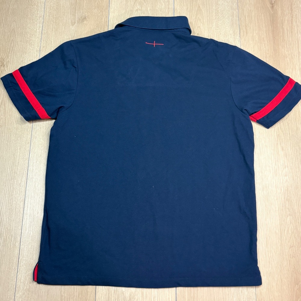 England Rugby Union Embroidered Licensed Navy Blue Polo Shirt Men's Medium Rose - Picture 6 of 10